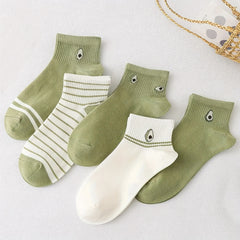Avocado Print Socks Women's Comfy Short Stockings