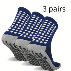 3 Pairs Men's Mid Crew Sport Socks Non Slip Breathable for Basketball Runn