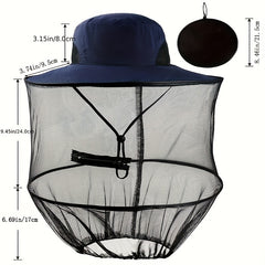 Waterproof Sun Hat with Head Net for Fishing Hiking Outdoor Activities