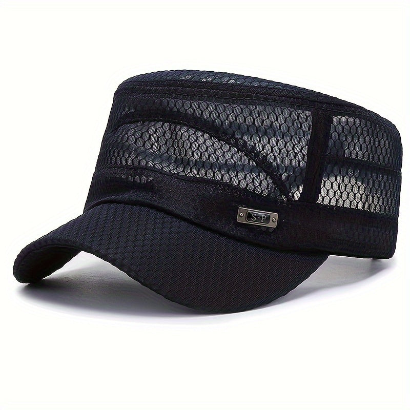 Breathable Mesh Sun Hat Fishing Hat Flat Top Outdoor Casual Hat
