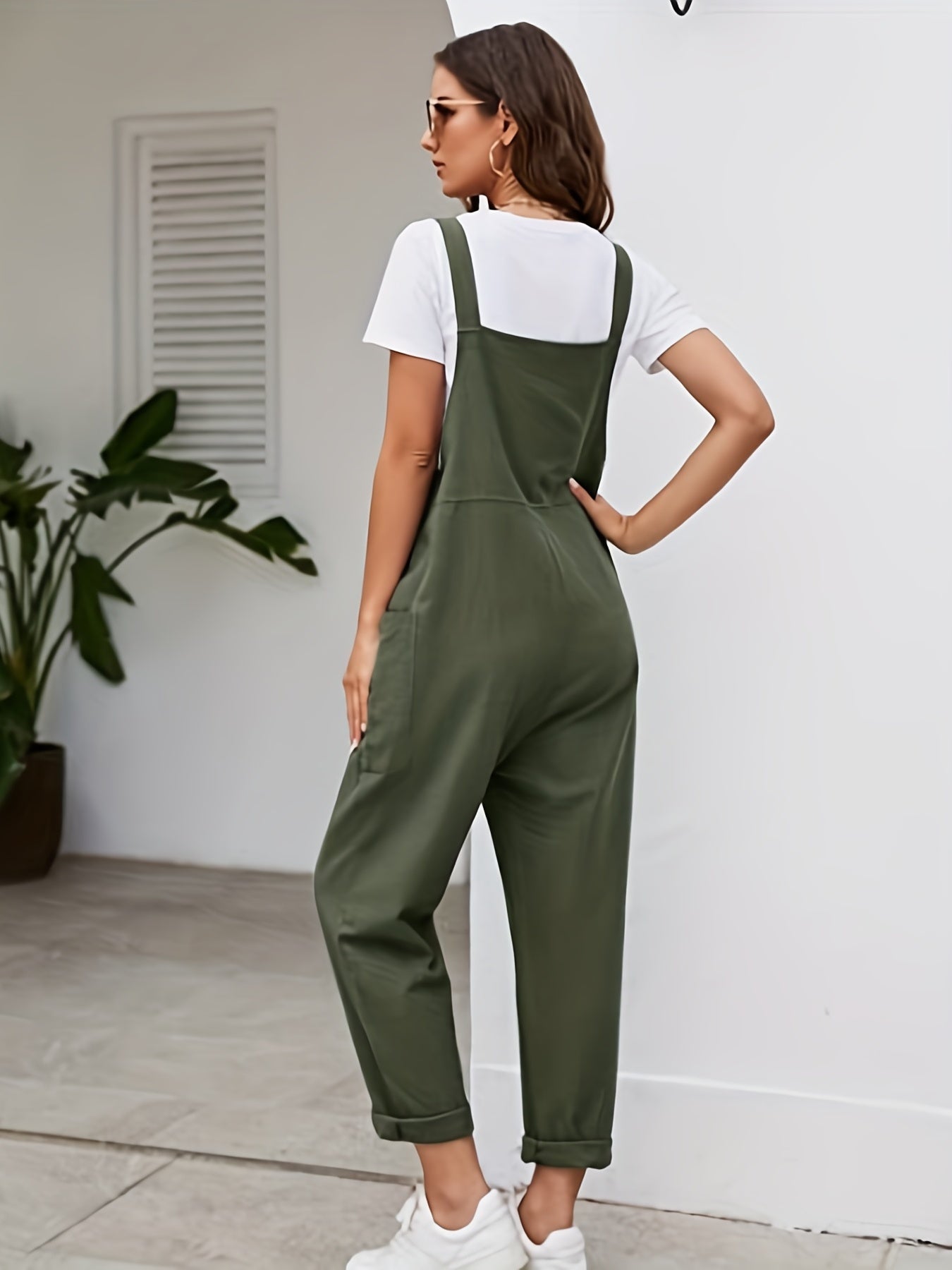 Sleeveless Jumpsuit With Pockets Women's Clothing