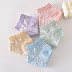 5 Pairs 3D Textured Socks Low Cut Women's Stockings