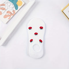5 Pairs Floral Print Socks & Low Cut Ankle Socks Women's Stockings