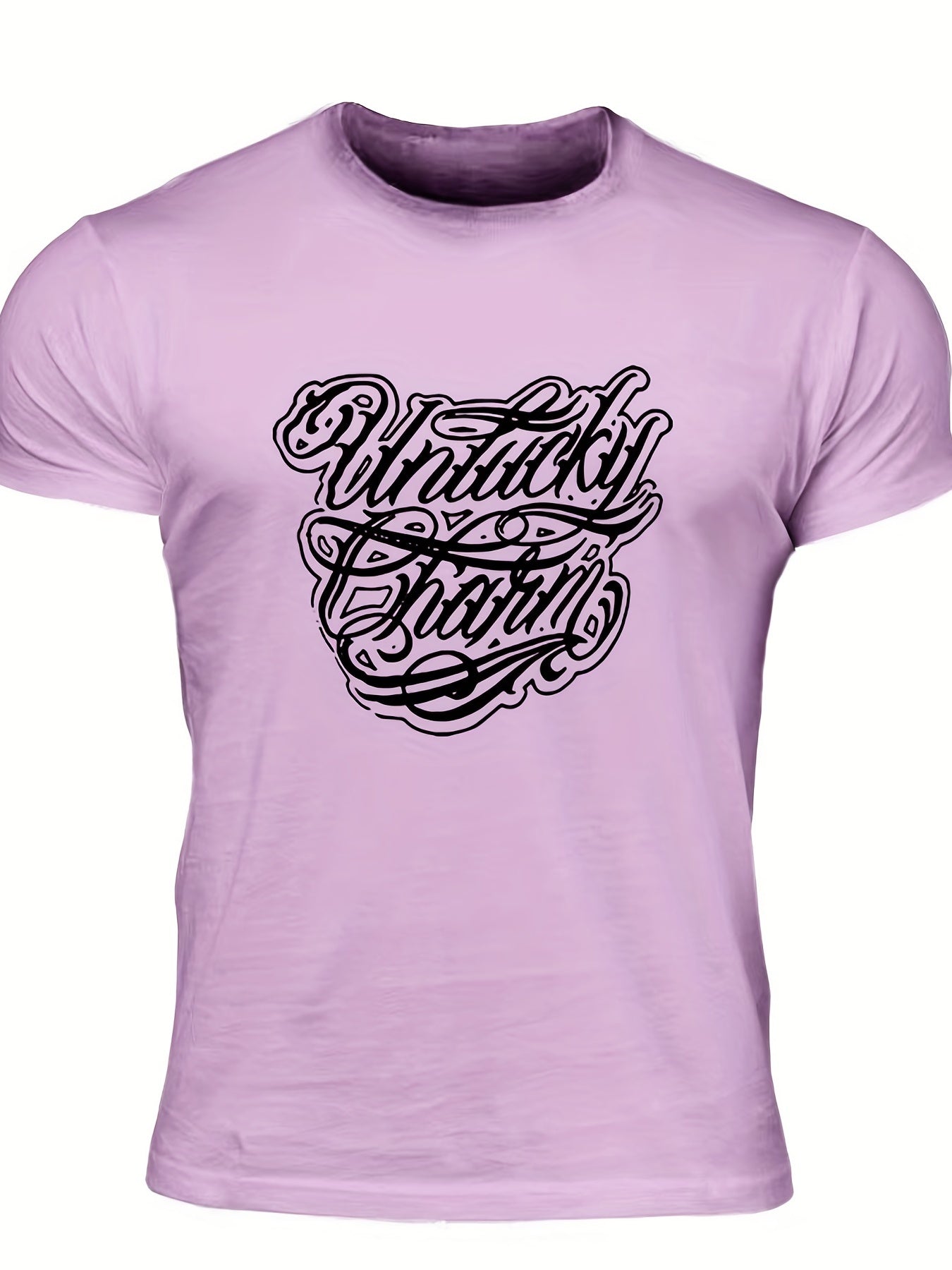 Men's Unlucky Charm Print T-shirt for Summer Outdoor
