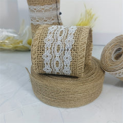 Burlap Decorative Ribbon Jute Woven Webbing Lace Linen Roll
