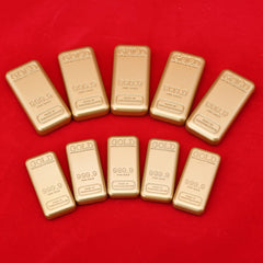 5pcs Golden Bars Simulation Props High Solid Ornaments for Decor