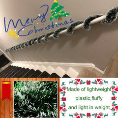 Green Snowy Garland Artificial Christmas Pine Streamers for Ceiling Decorations