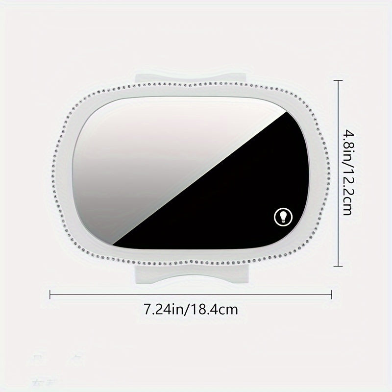 Car Visor Makeup Mirror USB Rechargeable Touch Light