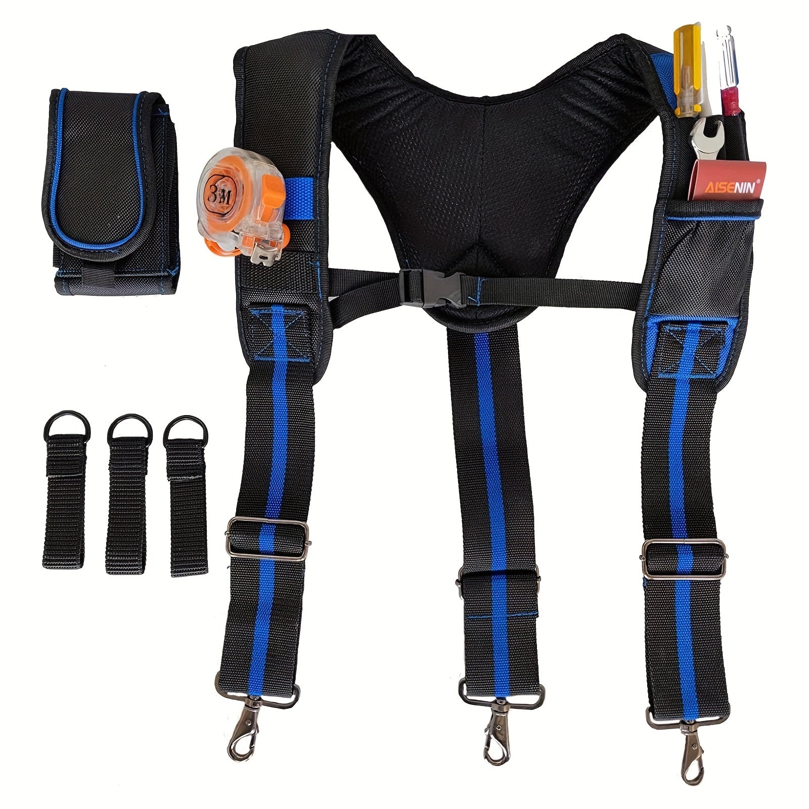 Tool Belt Suspenders Phone Pouch Pen Holder Tool Belt Loops