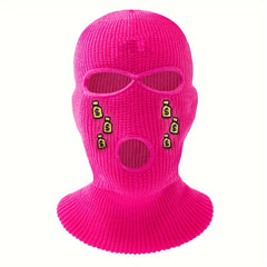 Breathable Embroidered Balaclava Hat Windproof Full Face Mask for Cycling Skiing