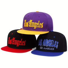 LOS ANGELES Embroidery Snapback Hat Gothic Block Unisex Baseball Cap