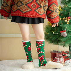 7 Pairs Christmas Print Socks Warm & Comfy Stockings Women's Hosiery