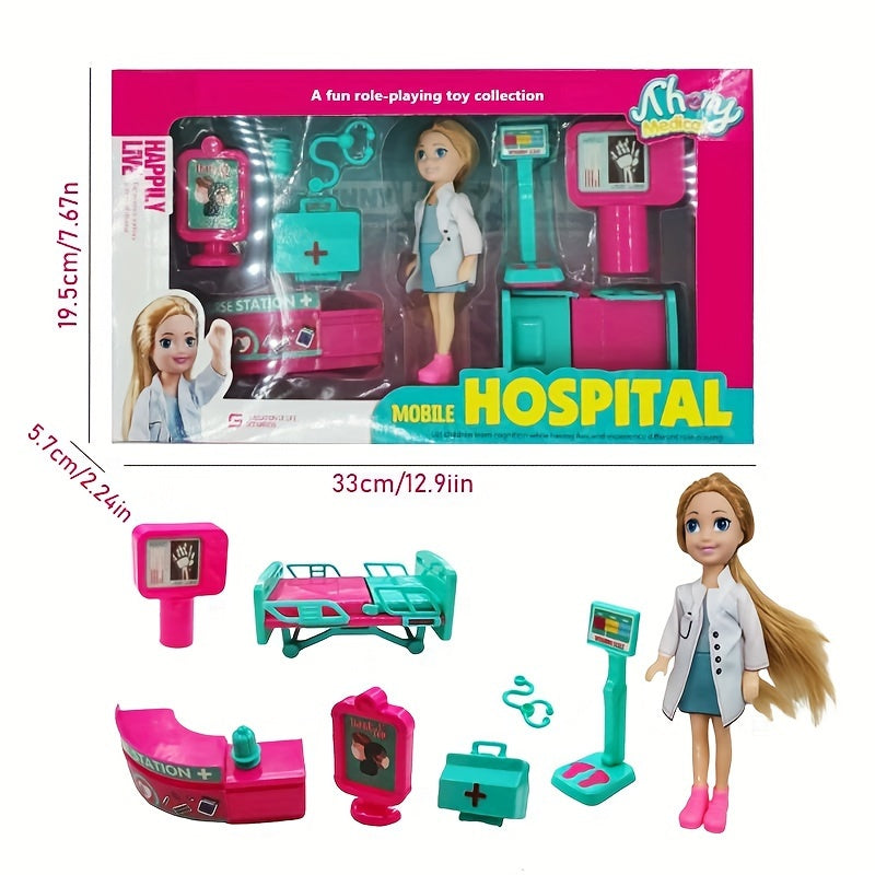 Doll Med School Playset 13 Doll w/ Accessories Role Play Toy Ideal Gift