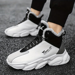 Men's Cozy Lace up Sneakers Warm Walking Shoes