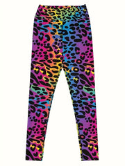 Colorful Leopard Print High Waist Leggings