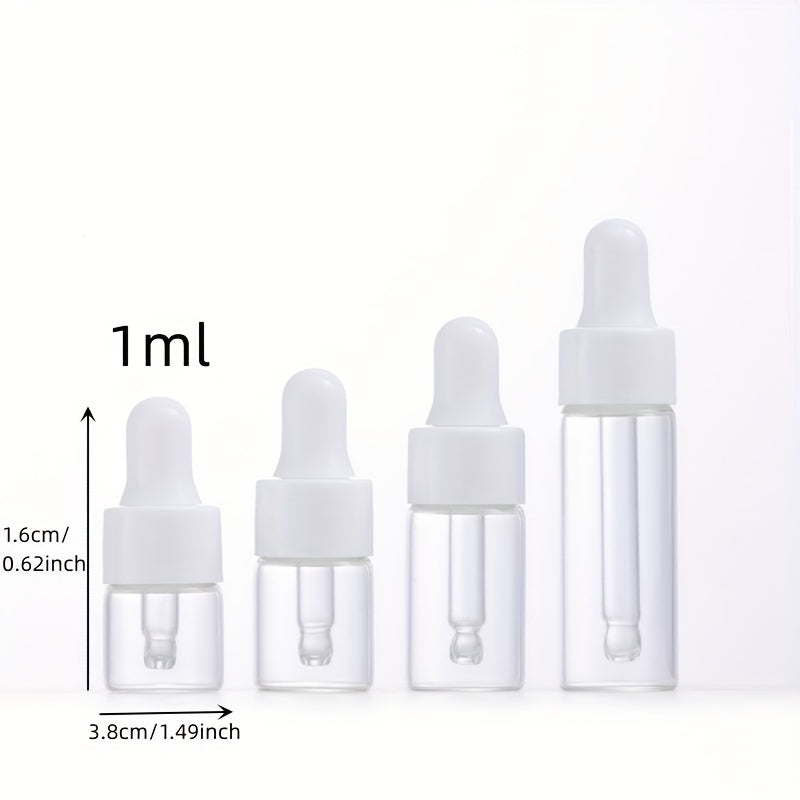 10pcs Clear Glass Dropper Vials for Essential Oils Perfume Travel