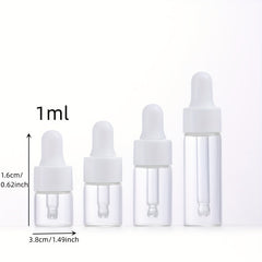 10pcs Clear Glass Dropper Vials for Essential Oils Perfume Travel
