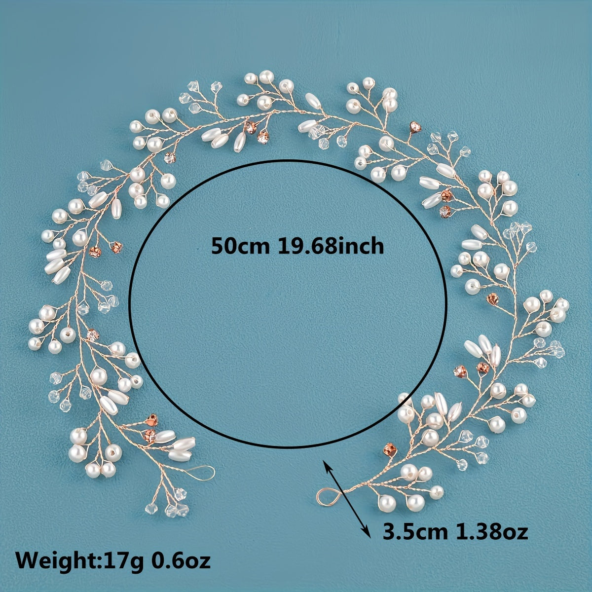 Silver Bridal Headpiece Faux Pearl Crystal Hair Accessories