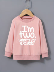 Boys Sweatshirt I'M TWO Print Casual Top Kids Clothes