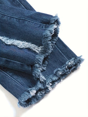 Ripped Elastic High Rise Skinny Jeans