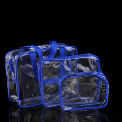 3pcs Travel PVC Cosmetic Bags Transparent Zipper Makeup Organizer Handbags