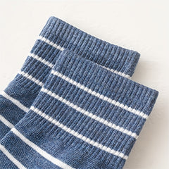 6 Pairs Striped Sports Socks Women's Mid Tube Stockings