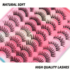 3D Faux Mink Lashes Fluffy Soft Wispy Natural Cross 20 Pairs