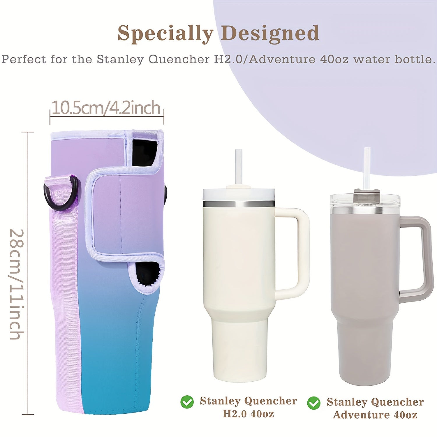 Water Bottle Cover Insulator Sleeve with Strap for Outdoor Sports
