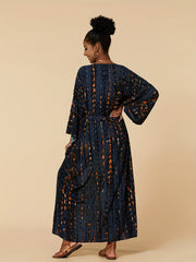 Casual Cover Up Women's Plus Print Long Sleeve V Neck Cover Up