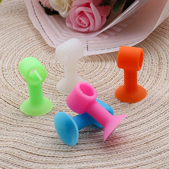 5pcs Silicone Door Stopper Without Punching Bathroom Door Handle Suction Cup