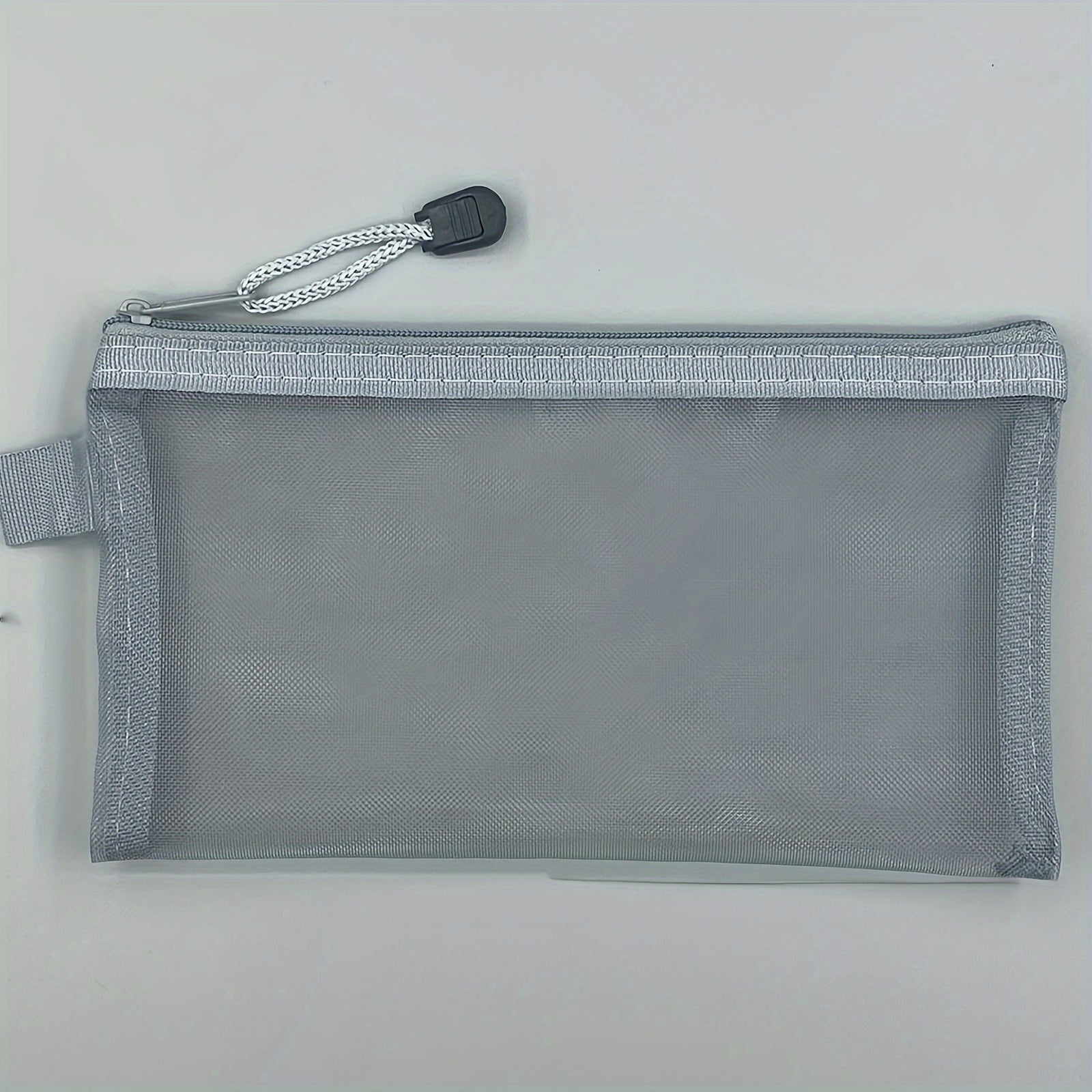 Transparent Pen Bag Mesh Storage School Exam Stationery Box Pencil Bag