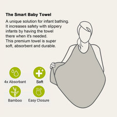 Soft Bamboo Hooded Baby Towel Set - Grey Bear