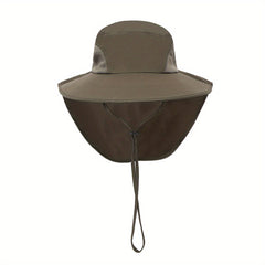 Sunshade Men's Bucket Hat with Face Covering for Fishing