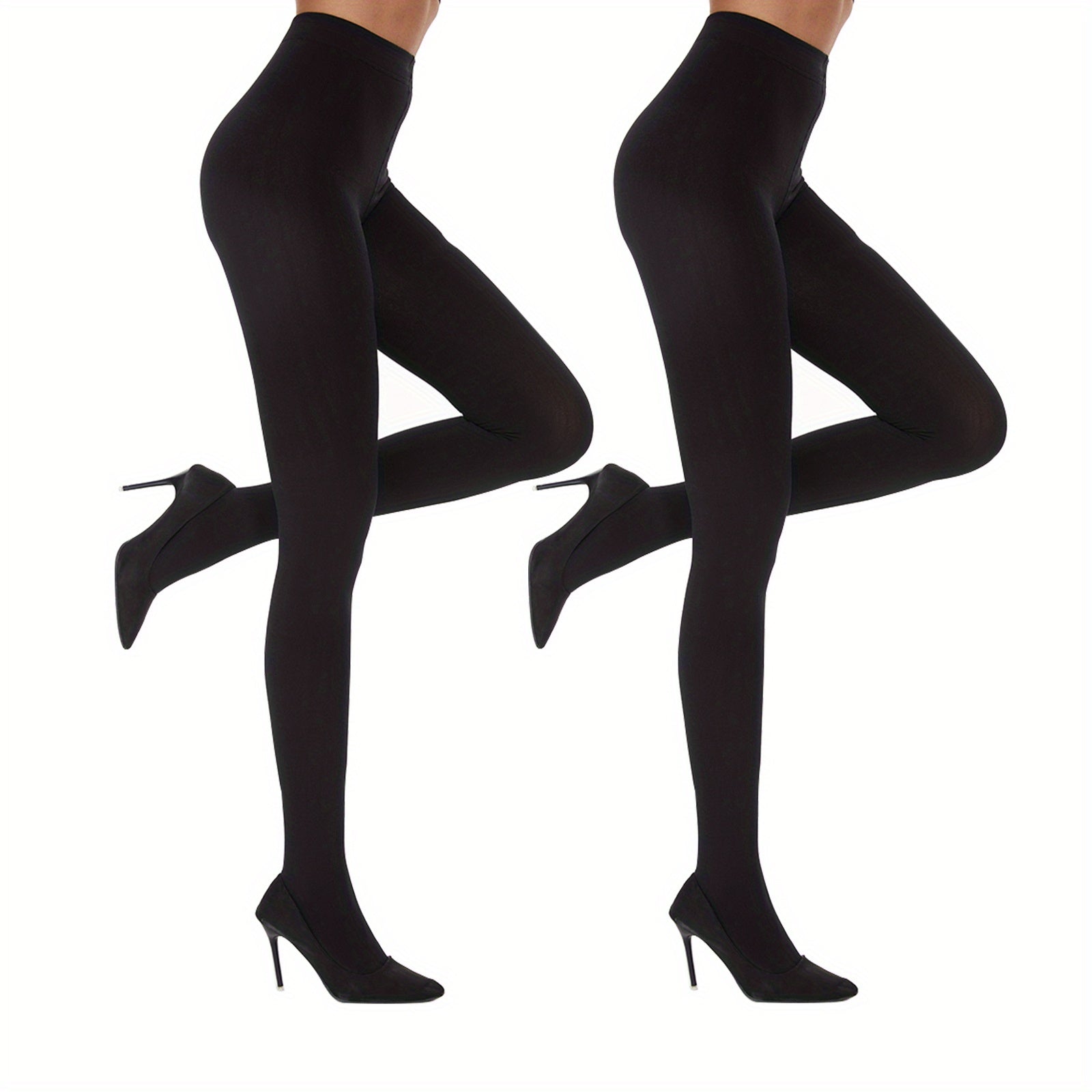 2 Pack Slim High Waist Opaque Tights Women's Stockings