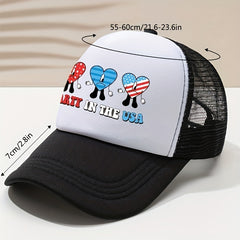 Men's Colorful Love Baseball Cap Mesh Sun Protection Trucker Hat