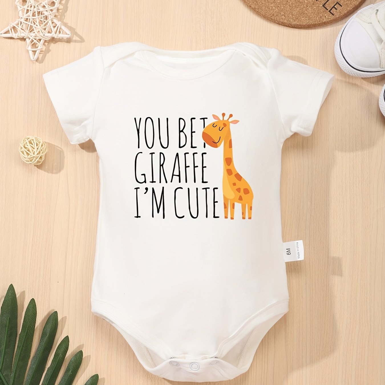 Cute Cartoon Pattern Baby Boys Short Sleeve Onesie