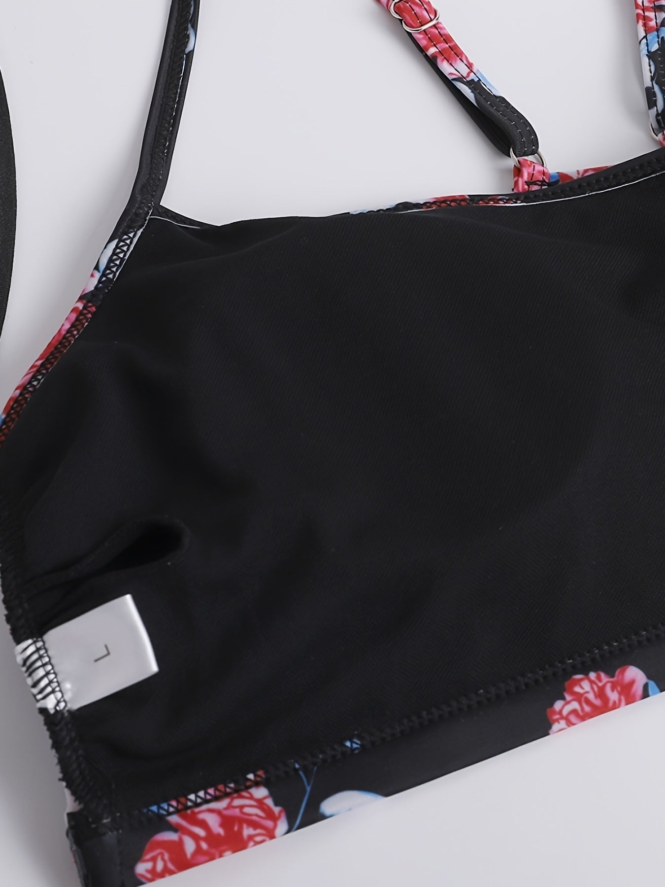 Rose & Skull Print Top & Shorts Swimsuit Set