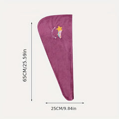Embroidery Style Hair Drying Cap Coral Velvet Thickened Hair Towel