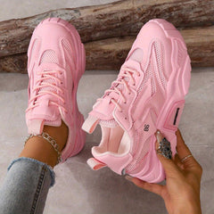 Women's Mesh Chunky Sneakers Low Top Platform Trainers