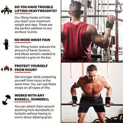 2pcs Wristband Hooks for Fitness Weightlifting Pull Up