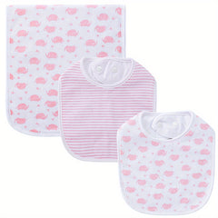 Soft & Absorbent Unisex Burp Cloth & Bib Sets - 3 Pack