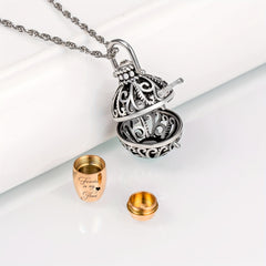Memorial Flower Necklace with Small Urn Vintage Hollow with Filler Kit