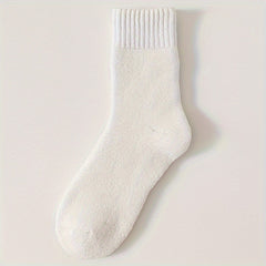 3 Pairs Plush Lined Socks Comfy & Warm Mid Tube Women's Stockings