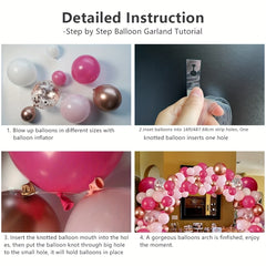 Pink Balloons Garland Arch Set 114pcs for Princess Baby Shower Graduation