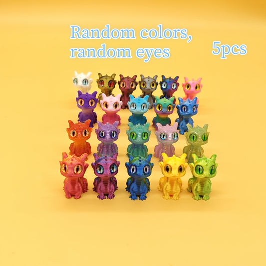 Mini Dragon Decorations 3D Printed Multicolor Figurines for Home Office & Car