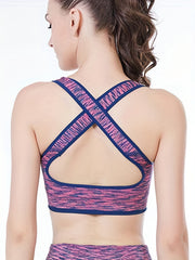 3pcs Criss Cross Back Sports Bras Comfy & Breathable Yoga Workout Tank Bra