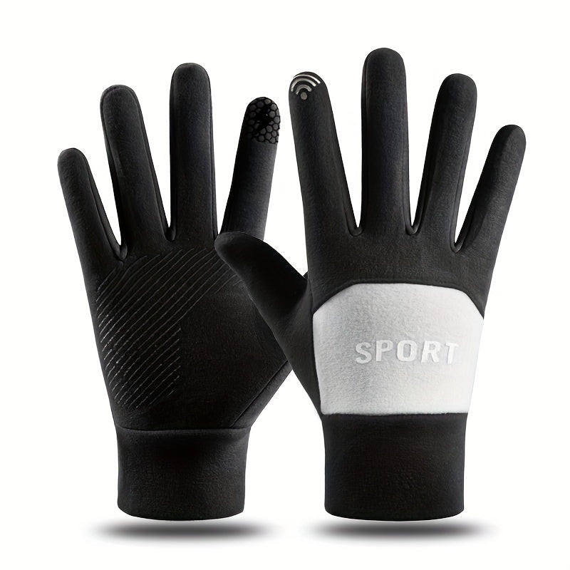 Warm Gloves Velvet Thick Outdoor Gloves For Driving Cycling Anti Slip