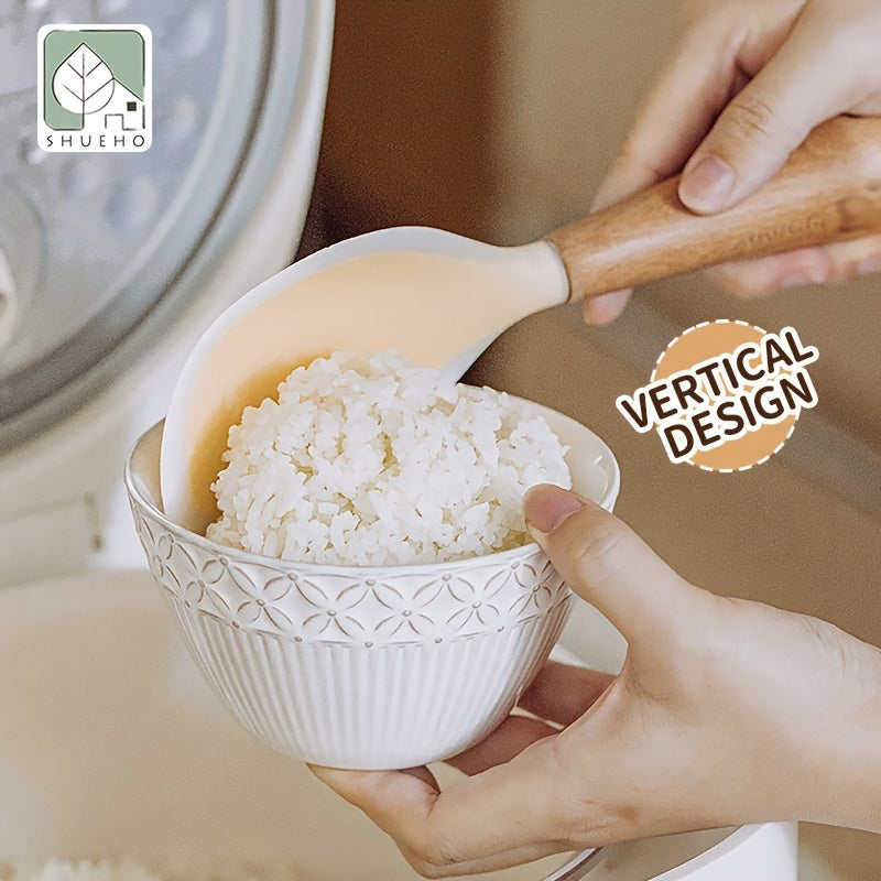 Silicone Standing Rice Spoon with Bear Claw Pattern