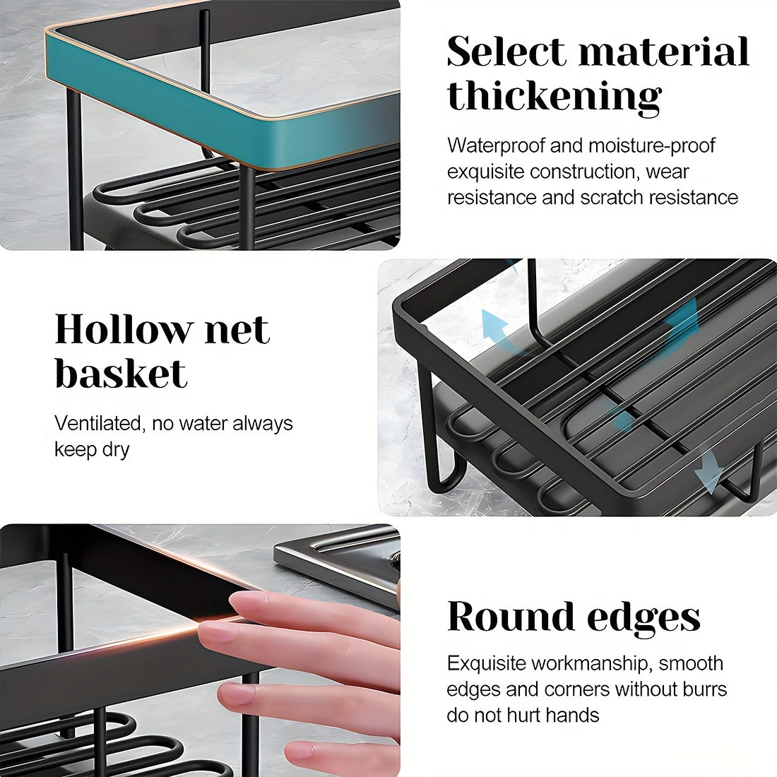 Metal Kitchen Drain Rack Sink Storage Rack Faucet Sponge Cloth Storage