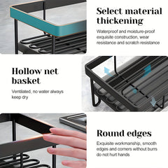 Metal Kitchen Drain Rack Sink Storage Rack Faucet Sponge Cloth Storage
